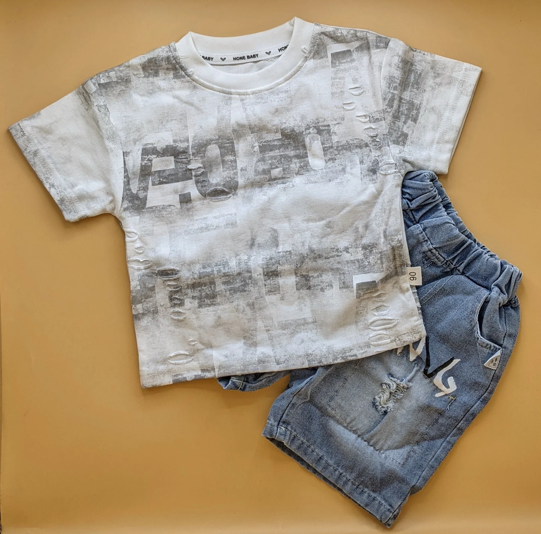 Baby Relaxed Fit Co-Ord Set - White/Grey