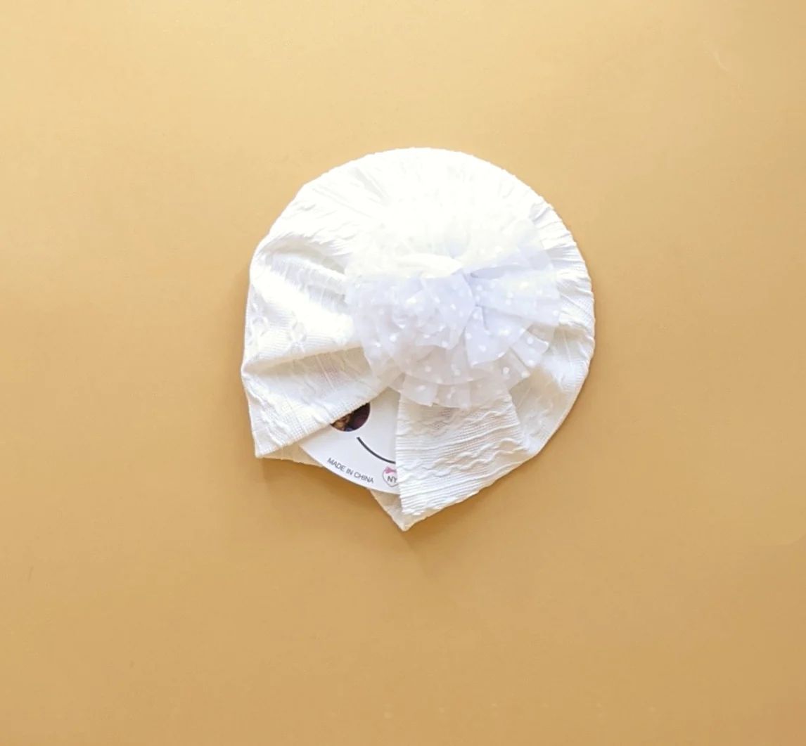 Baby Cap - Flower Dots - Image 3