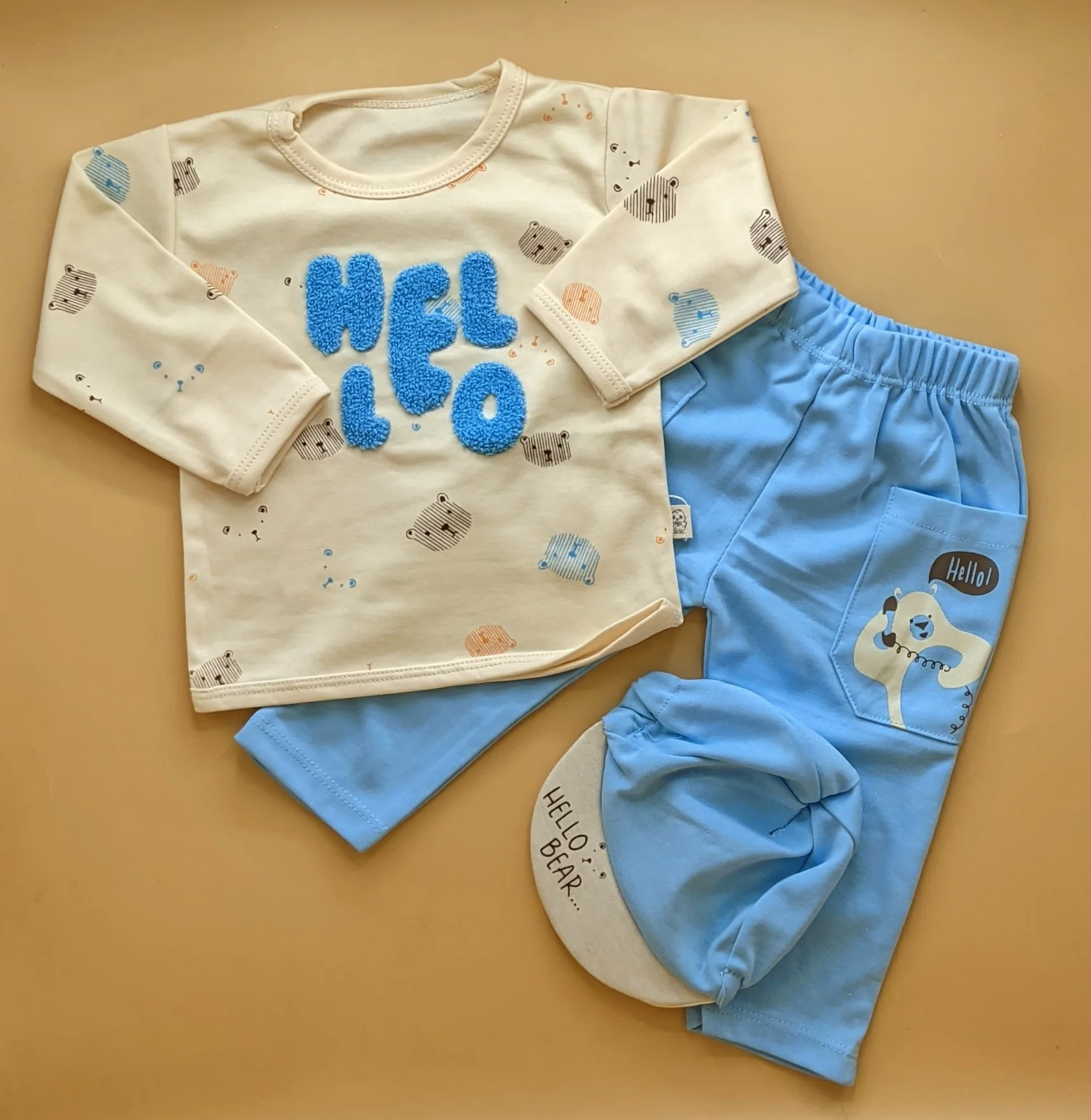 Baby Suit with Cap - Hello - Image 2