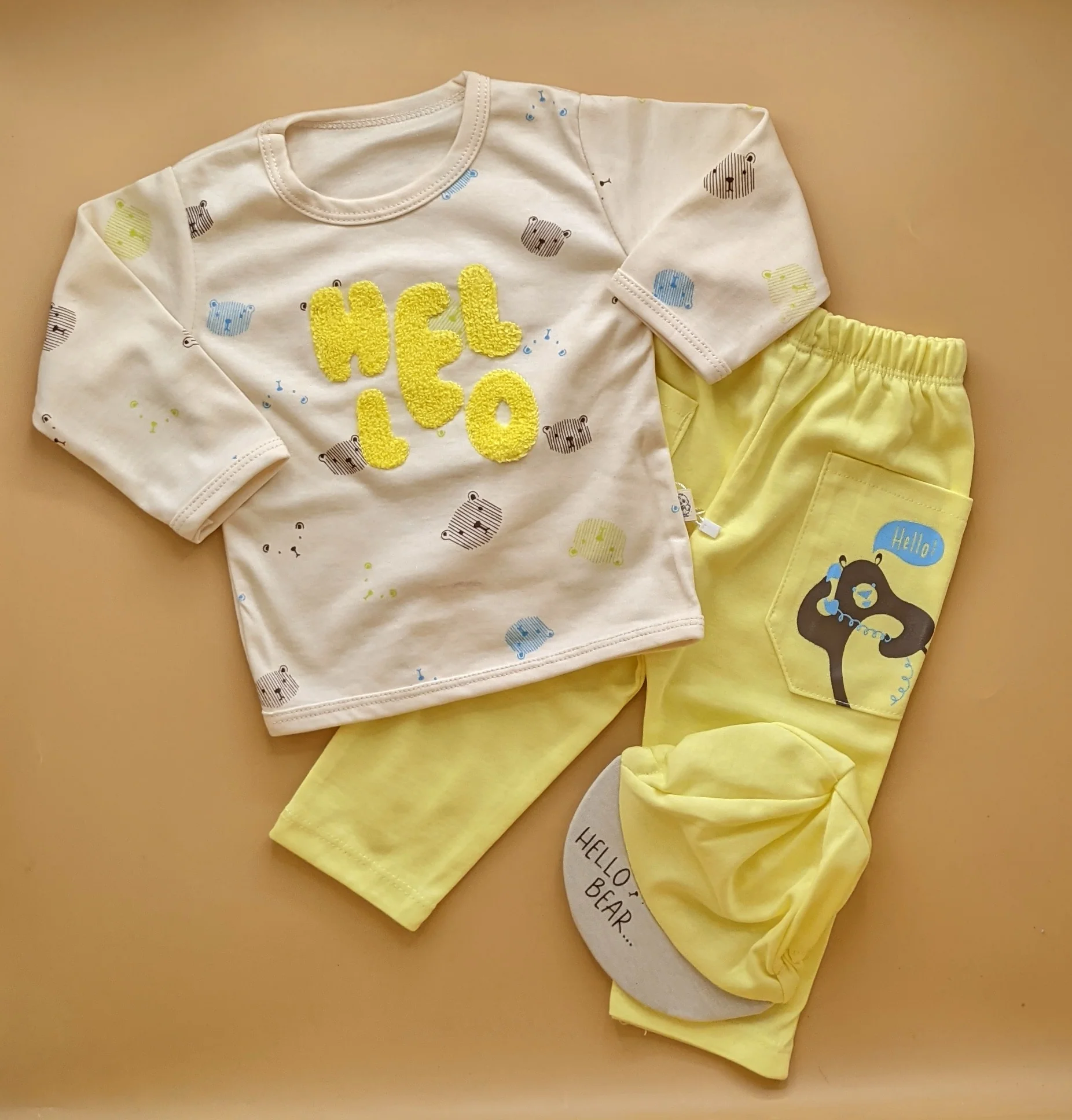 Baby Suit with Cap - Hello - Image 5