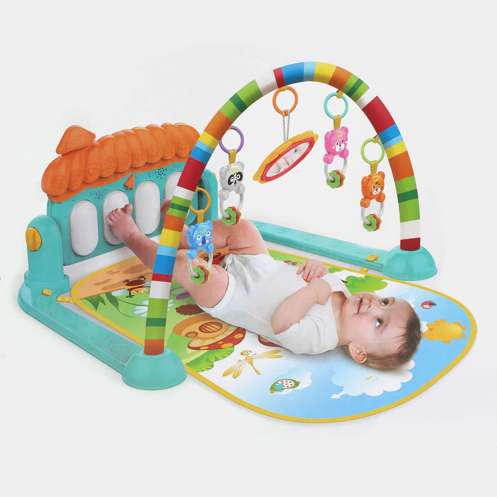Cartoon Baby Activity Gym Fitness Baby Musical Piano Play Gym Mat With Animal Rattle Toys - Image 11