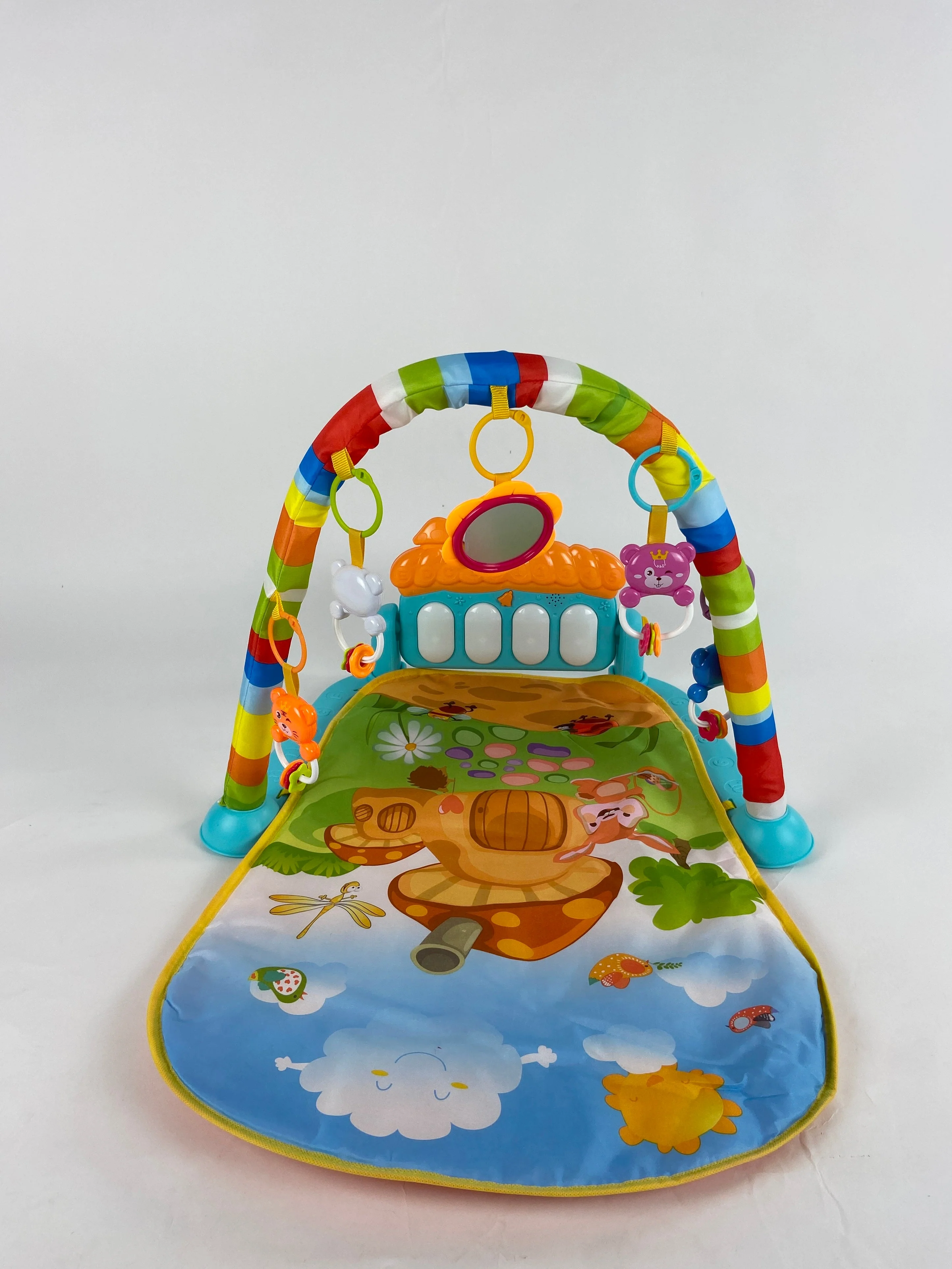 Cartoon Baby Activity Gym Fitness Baby Musical Piano Play Gym Mat With Animal Rattle Toys - Image 17