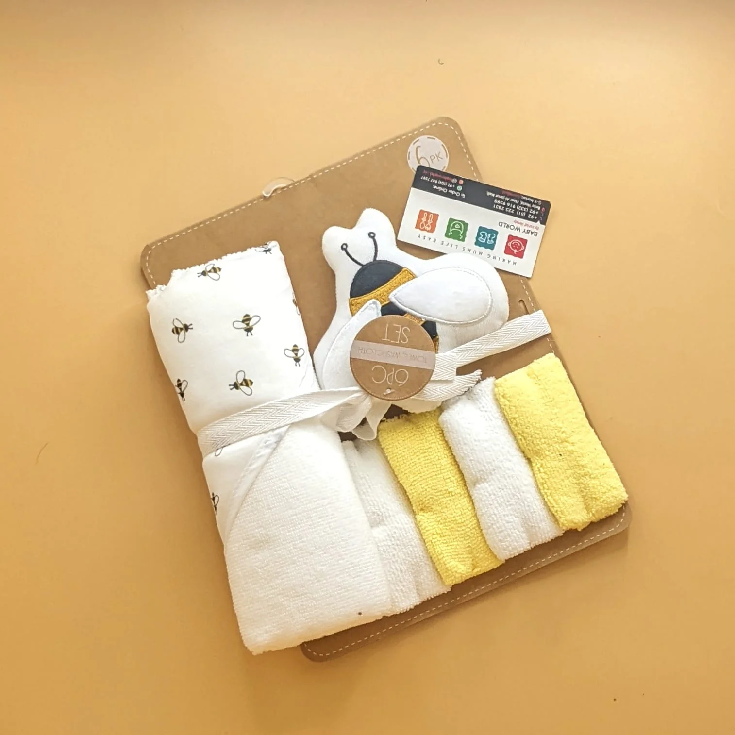 Hooded Bath Towel with Face Towels, & Bath Sponge - Image 14