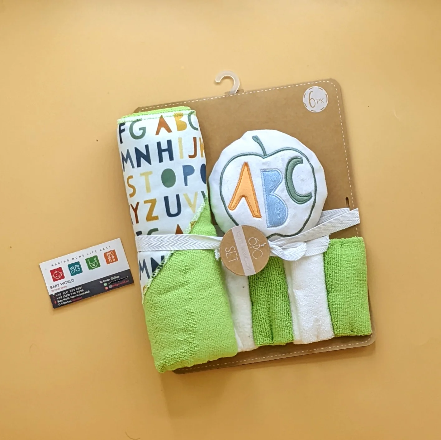 Hooded Bath Towel with Face Towels, & Bath Sponge - Image 21