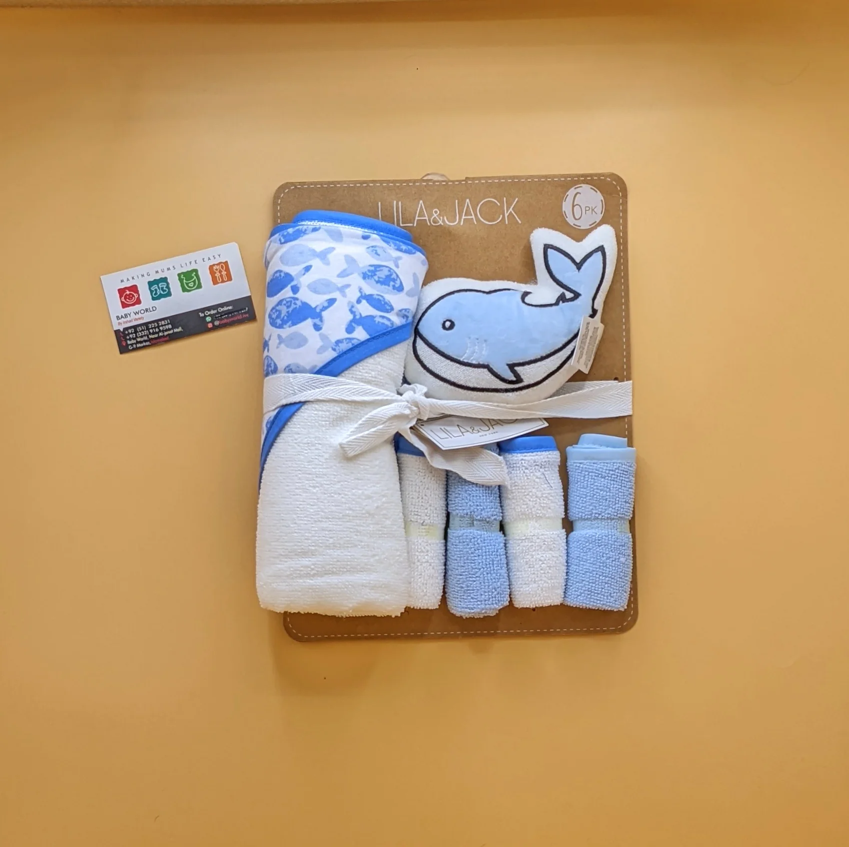 Hooded Bath Towel with Face Towels, & Bath Sponge - Image 6