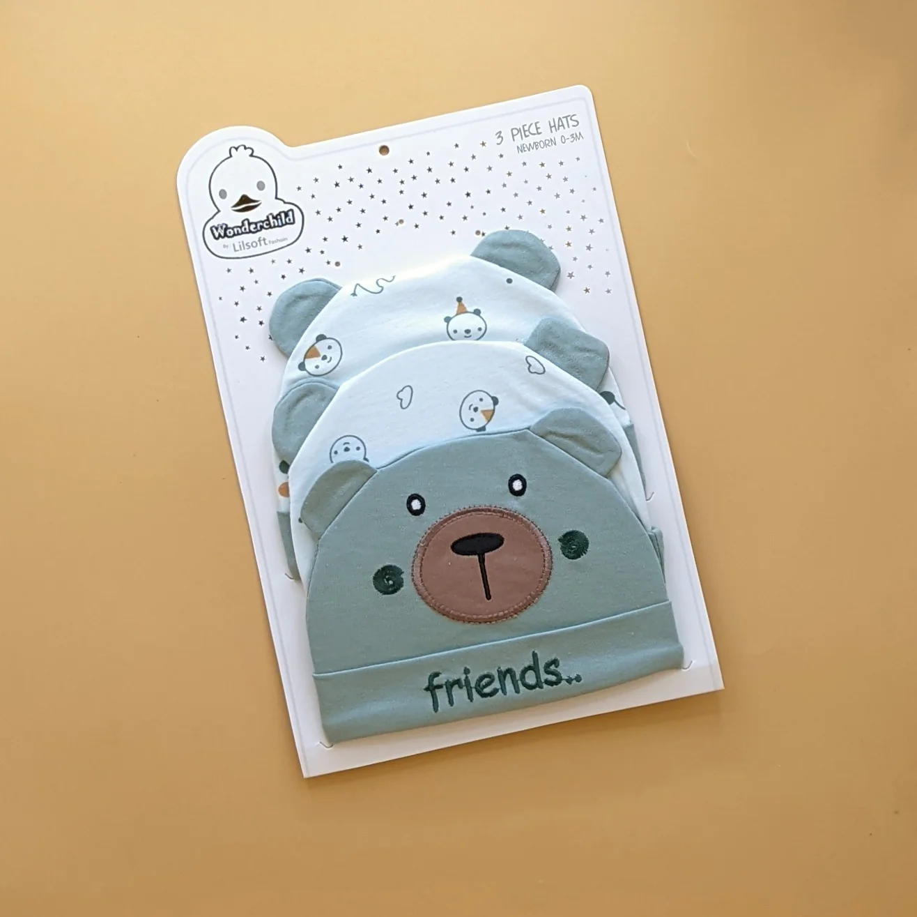 Pack of 3 Caps - Bear/Friends - Image 3