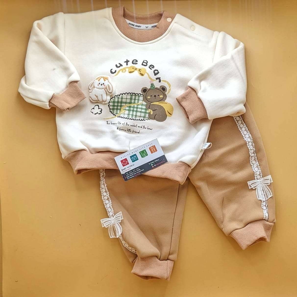 Premium Quality Baby Sweater Suit Set - Winter - Cute Bear 🐻 - Image 2