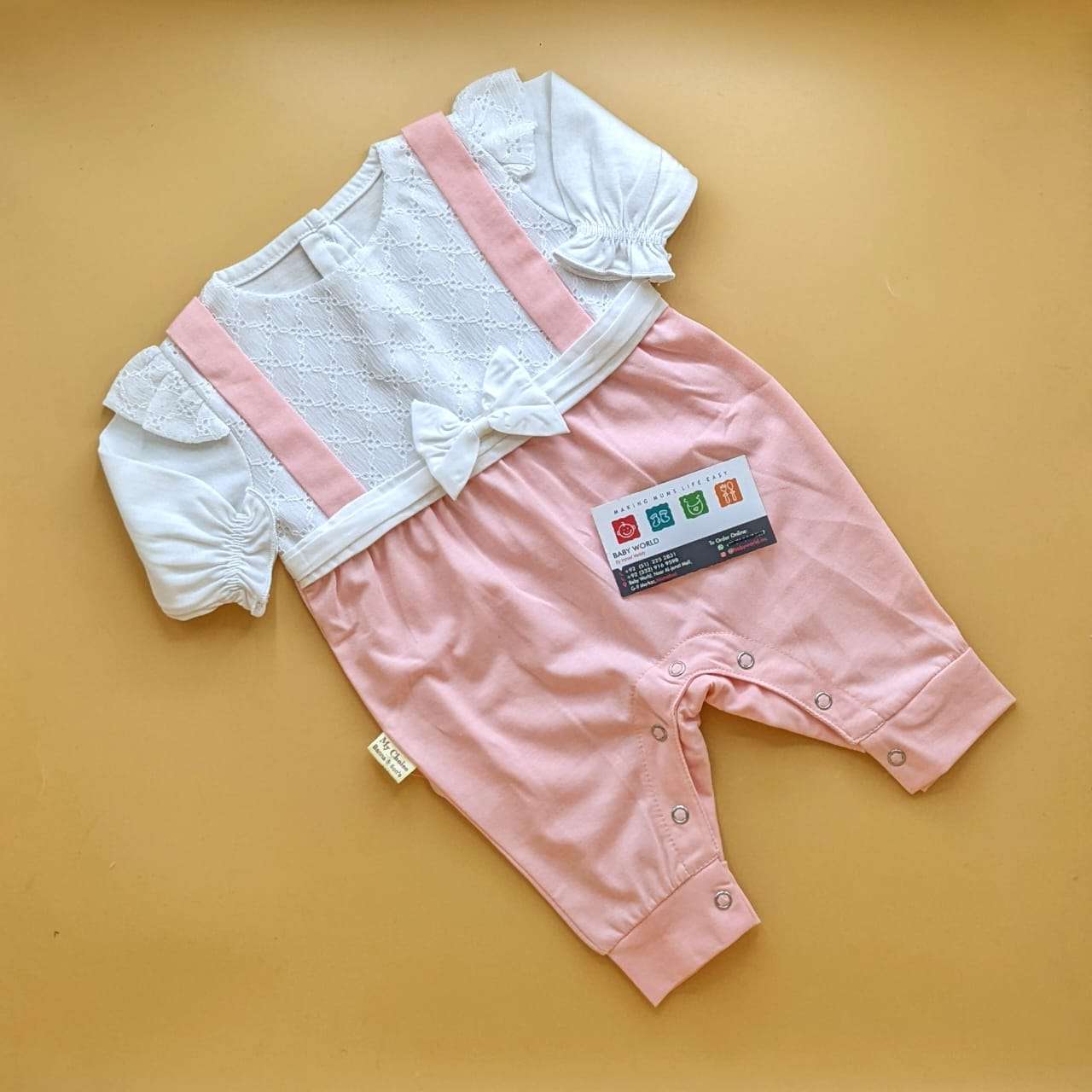 Romper - Full Sleeves - Bow/Stripes - Image 4
