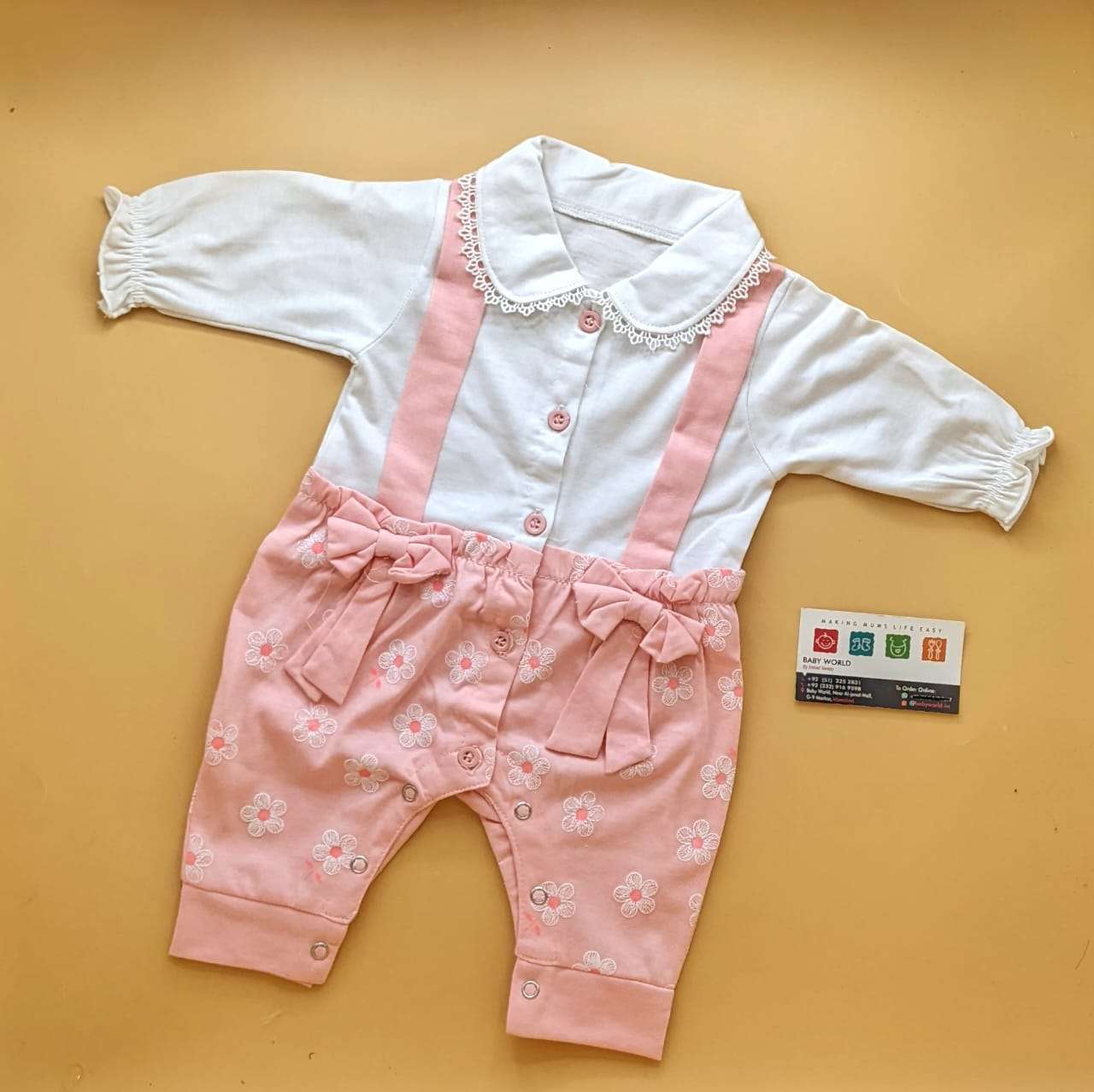 Romper - Full Sleeves - Floral/Stripes - Image 4